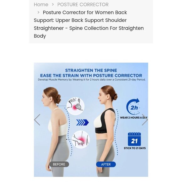 Vicorrect Posture corrector for Women and Men, Adjustable upper back straightene - Picture 6 of 7